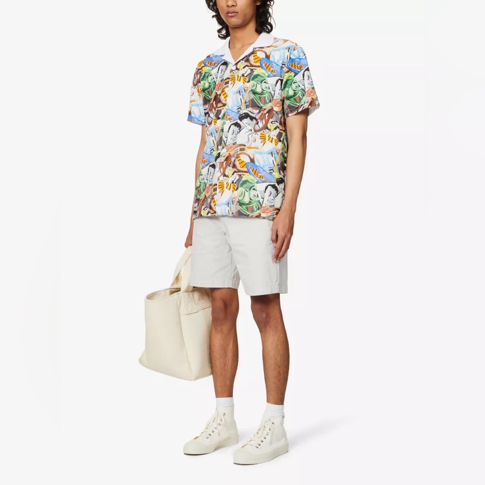 Orlebar Brown x David Salle Travis Short Sleeve Button Up Shirt.     G74